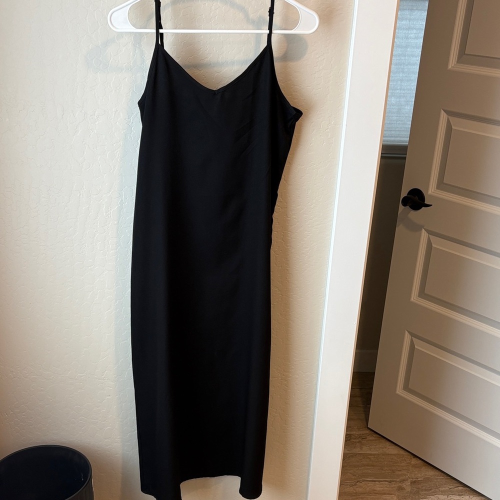 Black Spaghetti Strap Slip Dress